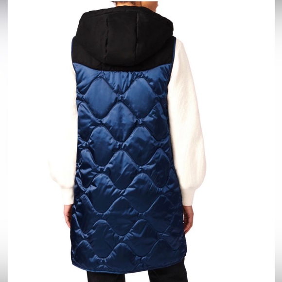 Bernardo Longline Quilted Mixed Media EcoPlume Vest - Picture 3 of 16